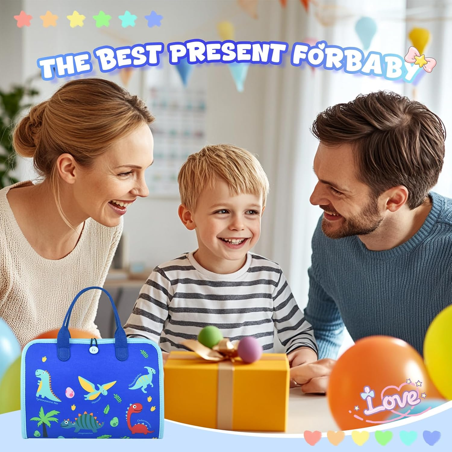 Ryzagin Toddler Busy Board Montessori Toys for Kids, Sensory Learning Toys for Fine Motor Skills, Travel Activity Book, Educational Boys & Girls, Birthday Present (Blue) - Purple image number 5