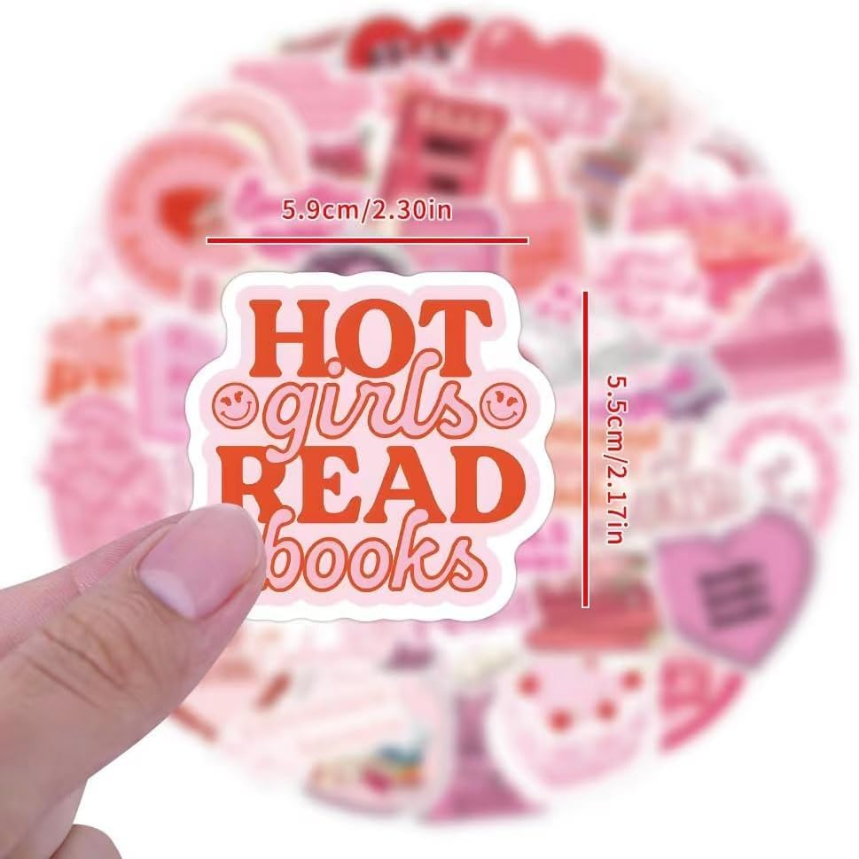 Bookish Stickers,Book Stickers for Kindle, Reading Themed Decorative Stickers, Book Lover Collection, Aesthetic Kindle Decals (Pink 120 Pcs) image number 5