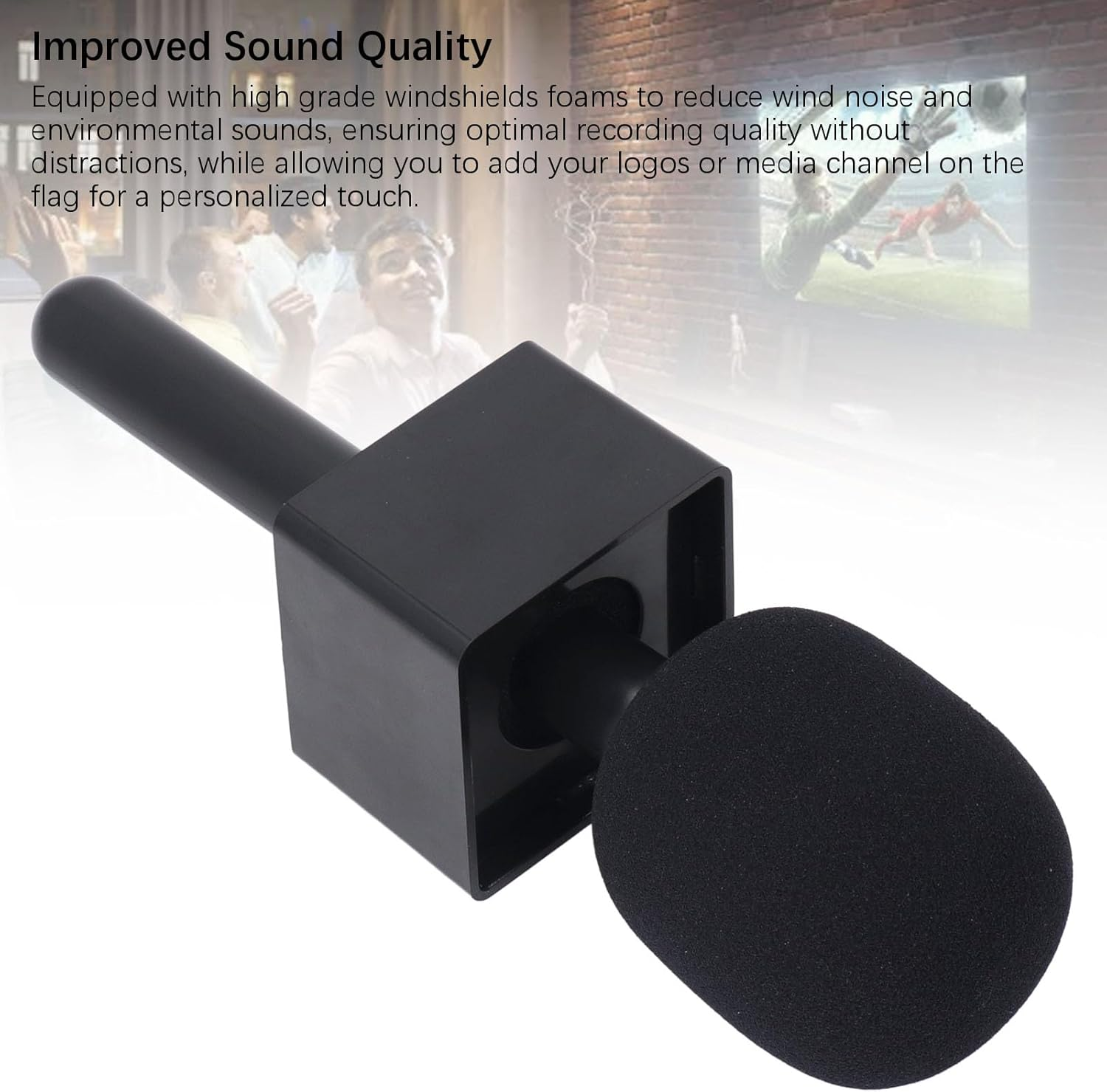 Handheld Microphone Adapter, Stand Holder for Mic 1/2 Interview Microphone Adapter with Flag for Wireless GO II image number 2