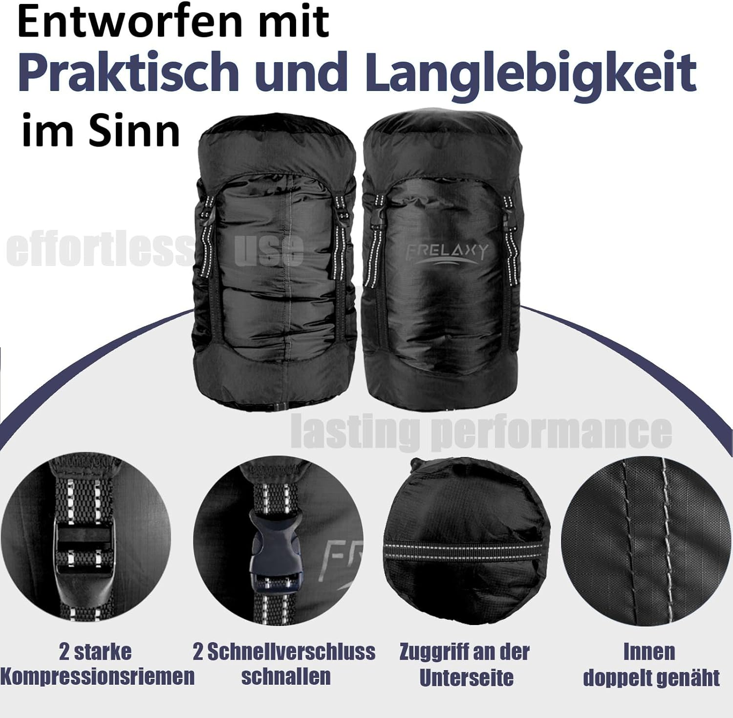 Frelaxy Compression Bag, 40% More Storage Space 11L/18L/30L/43L/49L Waterproof & Ultralight Storage Bag for Sleeping Bag - Space-Saving Equipment for Camping, Hiking, Travel image number 5