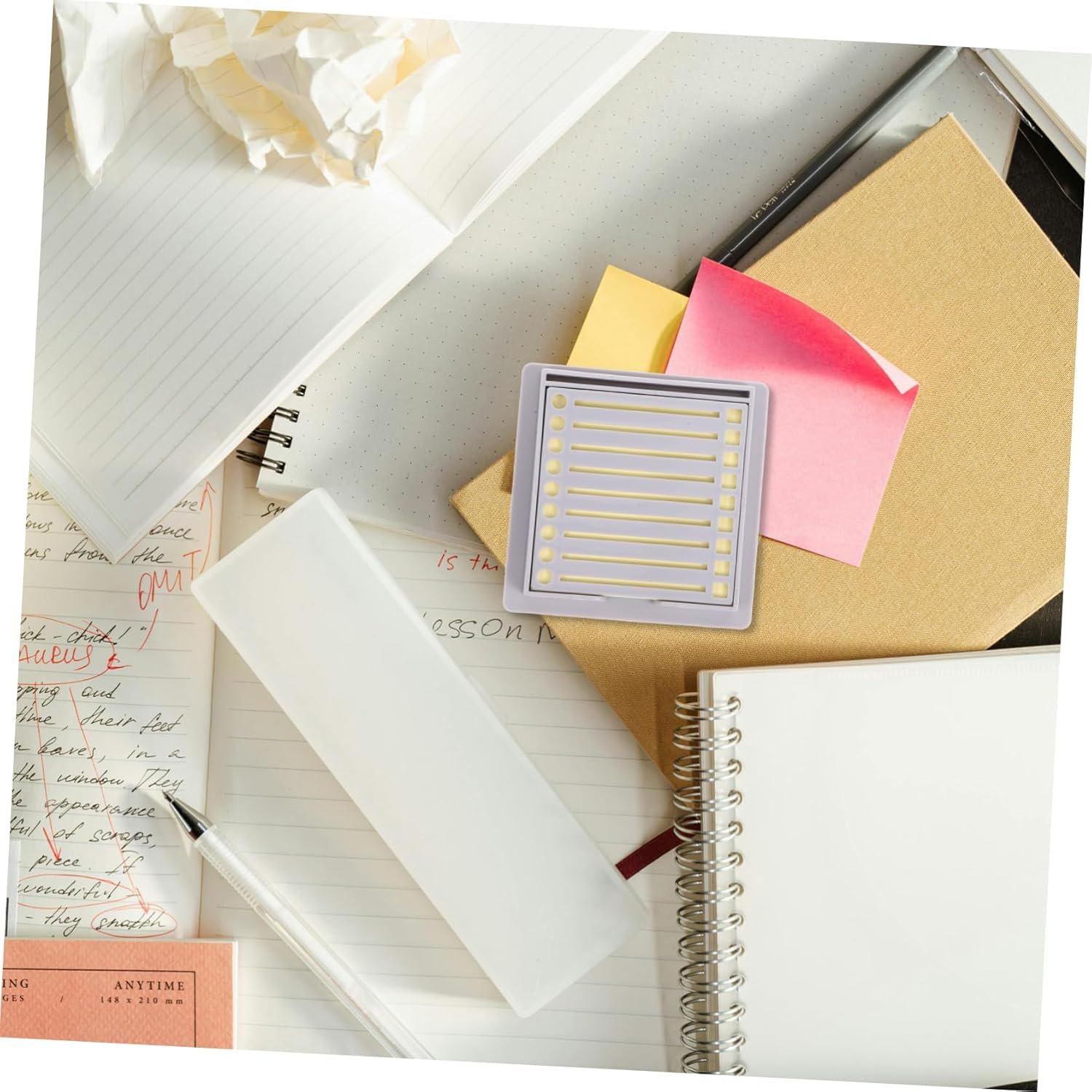 WEKAMOS Note Pad Storage Memo Pad Organizer Box Card Storage for Office Desk Organizer image number 3