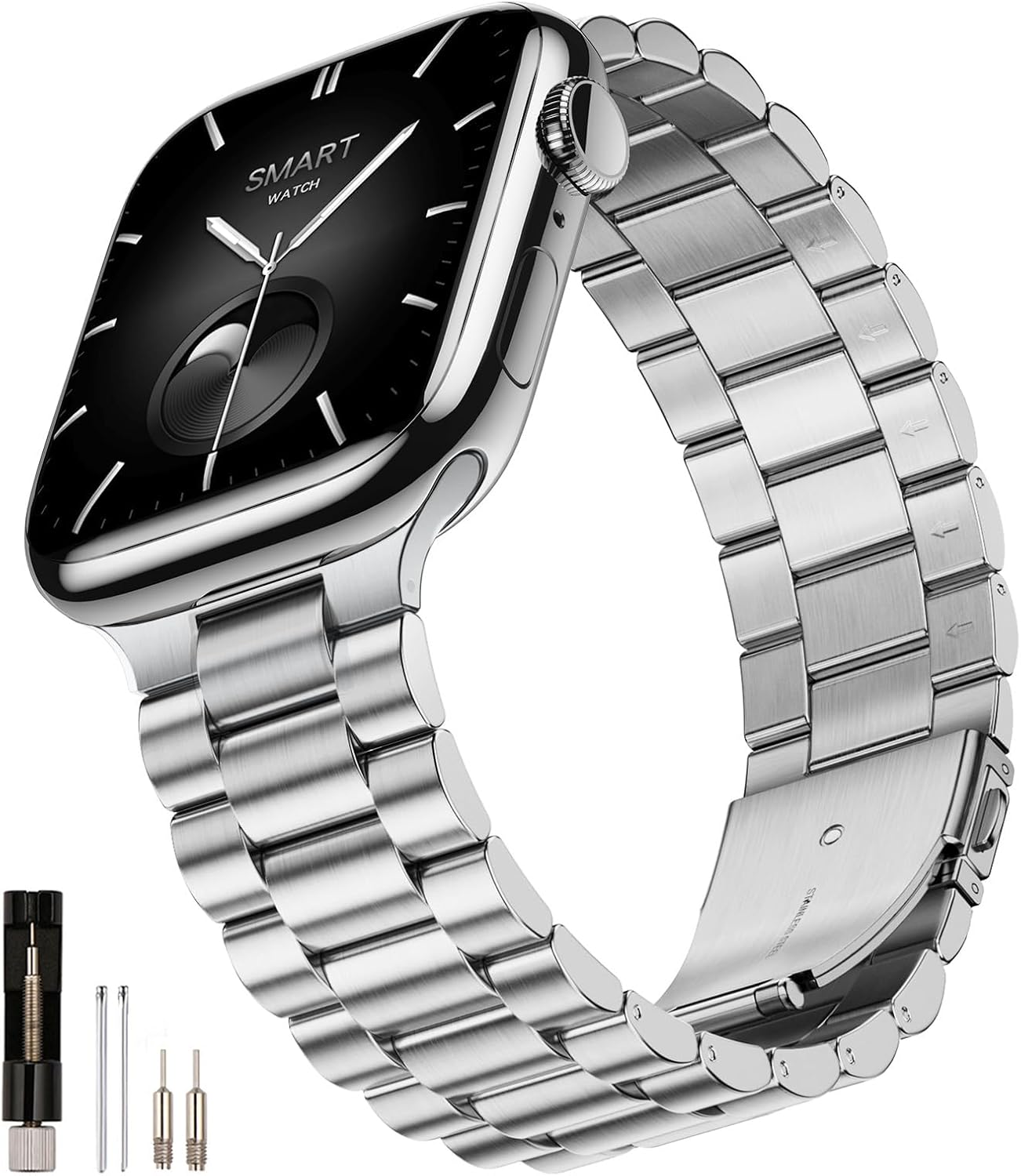 Compatible with Apple Watch Band 49Mm 46Mm 45Mm 44Mm 42Mm 41Mm 40Mm 38Mm for Men Women, Stainless Steel Metal Iwatch Band for Apple Watch Series 11 10 9 8 7 6 5 4 3 2 1 SE SE2 SE3 Ultra 3 2 1 image number 6