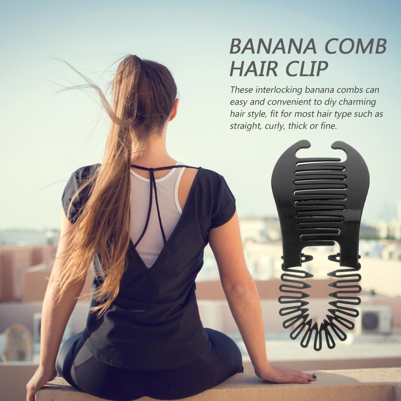 PAMINGONO Banana Clips for Hair for Women Interlocking Combs Hair Styling Accessories Side Combs Braiding Tool image number 5