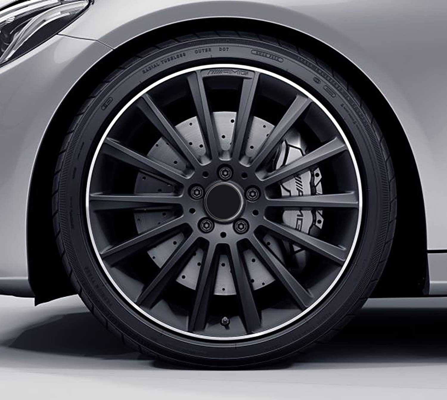 Biomar Labs&reg; 4 X 75Mm Wheel Centre Alloy Hub Center Caps Compatible for Mercedes Benz Part Number B66470207 / B66470200 Hubcaps Black CM 0 image number 1