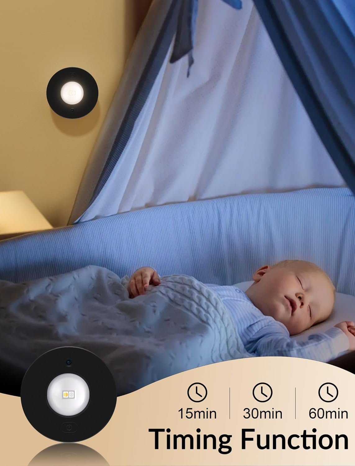 MERTTURM Rechargeable RGB Puck Light, 1200 Mah Wireless Cupboard LED Cabinet Light, Dimmable Stick on Wall Light with Remote Control/Timer for Wardrobe/Kitchen-3 PCS image number 3