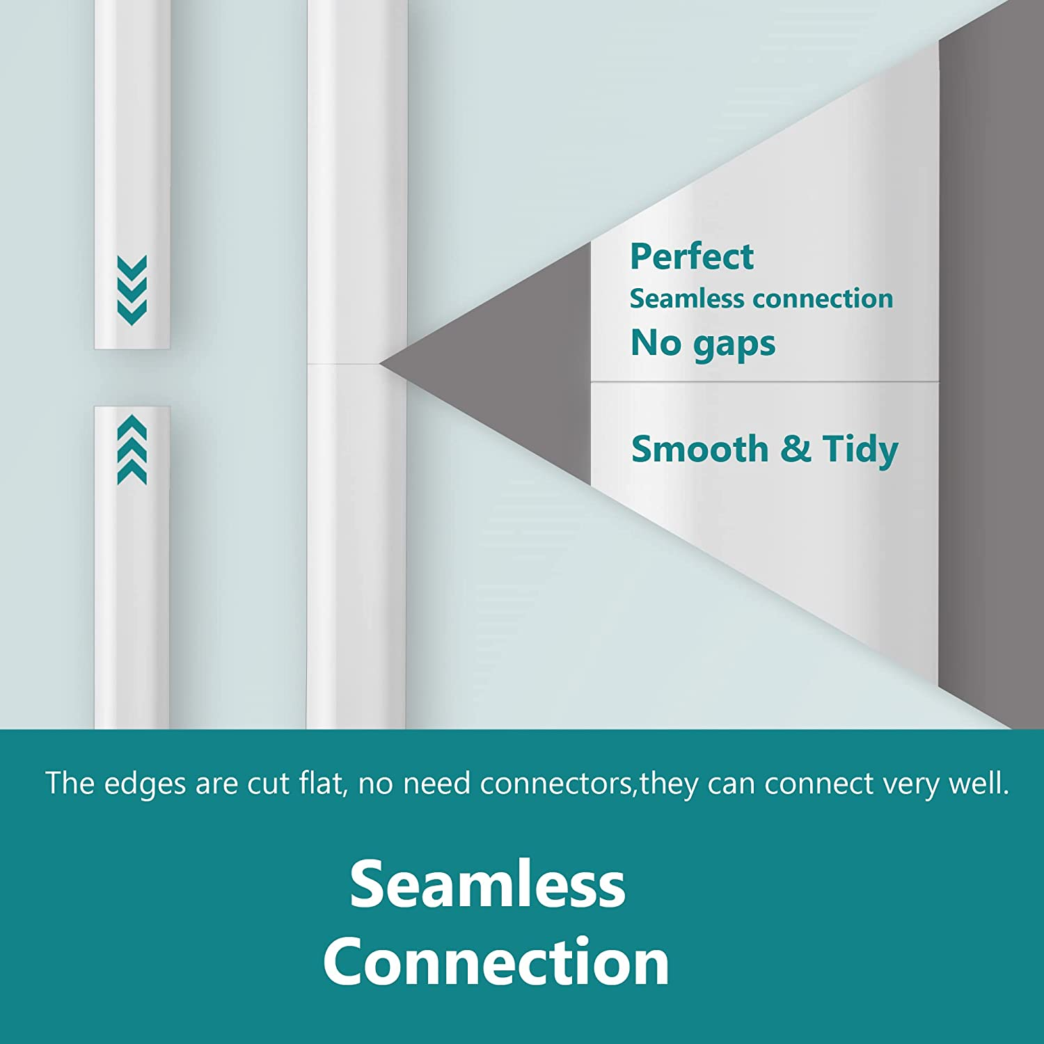 153In Cord Hider Wall, Wire Hiders for 3 Cords, Cord Cover for 2 Thick Extension Cables, Paintable Cable Cover to Hide Cords Wall Mounted TV, Cord Concealer, 9X L17In X W0.95In X 0.47In, White image number 6