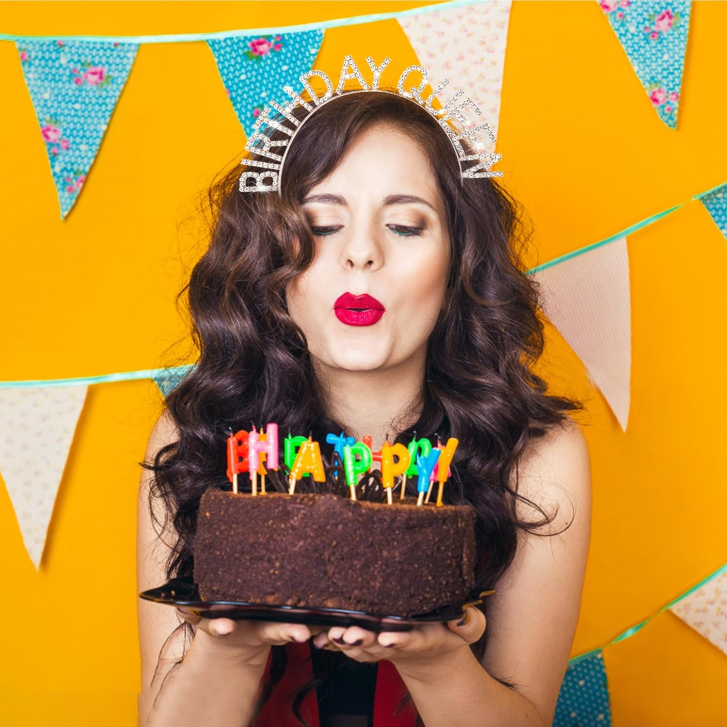 WLLHYF Birthday Crown for Women, Birthday Tiaras Rose Gold Birthday Queen Headband Princess Crown for Girls Birthday Party Accessories image number 5