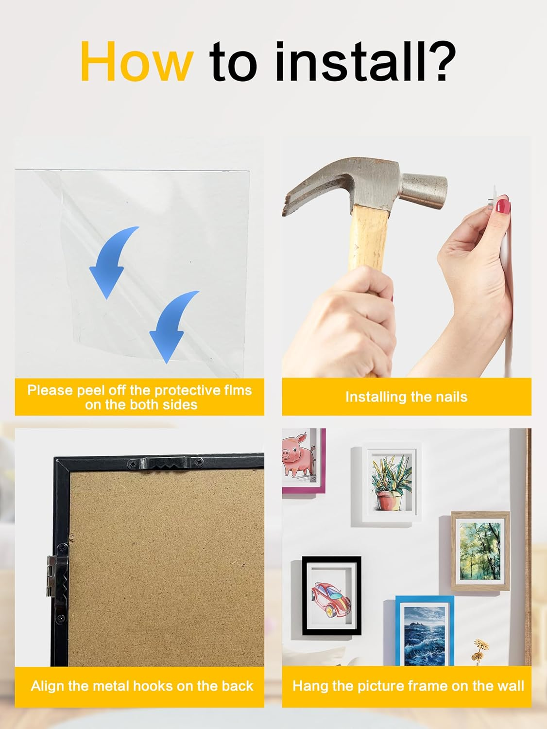 Orionstar 2 Pack Kids Art Frames, Artwork Picture Frames Changeable, Front Opening Picture Display Frames 11.8X8.5 Holds 100 A4 Pcs, Artwork Storage Frames for Children, Home and Office, Wood image number 1