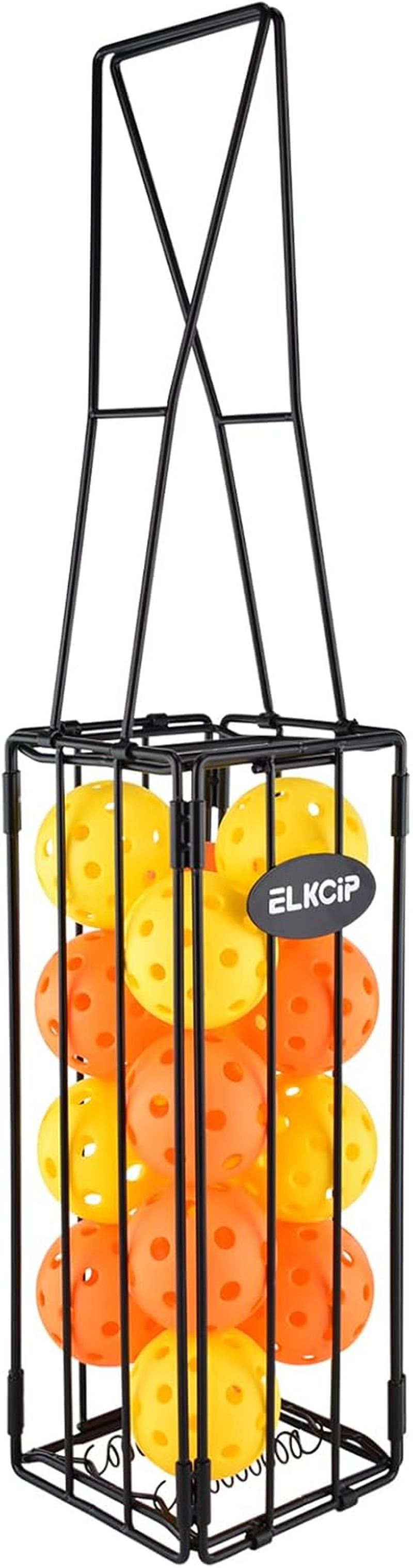ELKCIP Portable Pickleball & Tennis Ball Collector - Pickleball Retriever Basket Carrier Gatherer Picker Hopper Container for Picking and Storage Training Tool for Ball