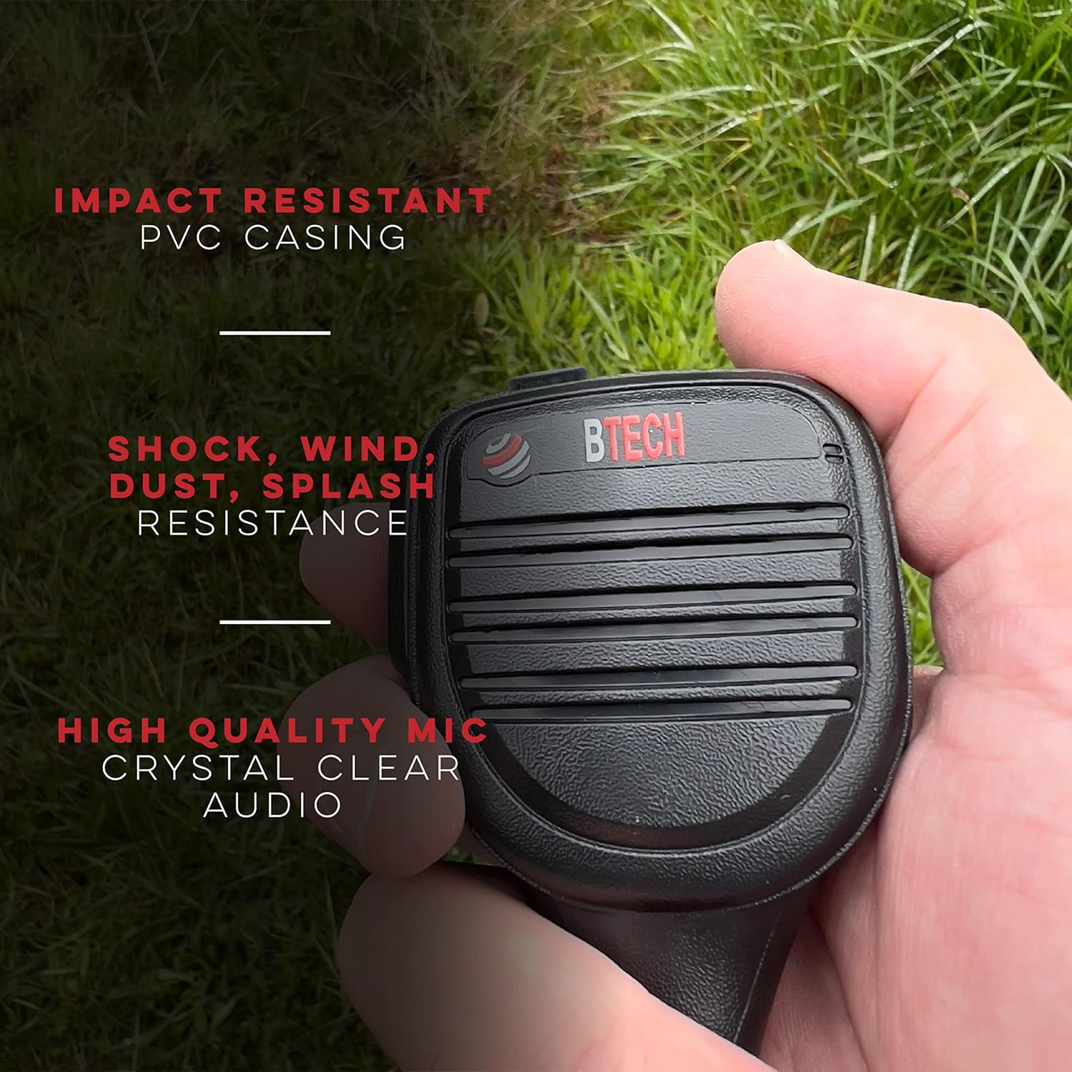 BTECH QHM22D Dual Push-To-Talk (PTT) Speaker Mic, Platinum Series IP54 Rainproof Shoulder Mic for Baofeng, BTECH, Kenwood Radios image number 4