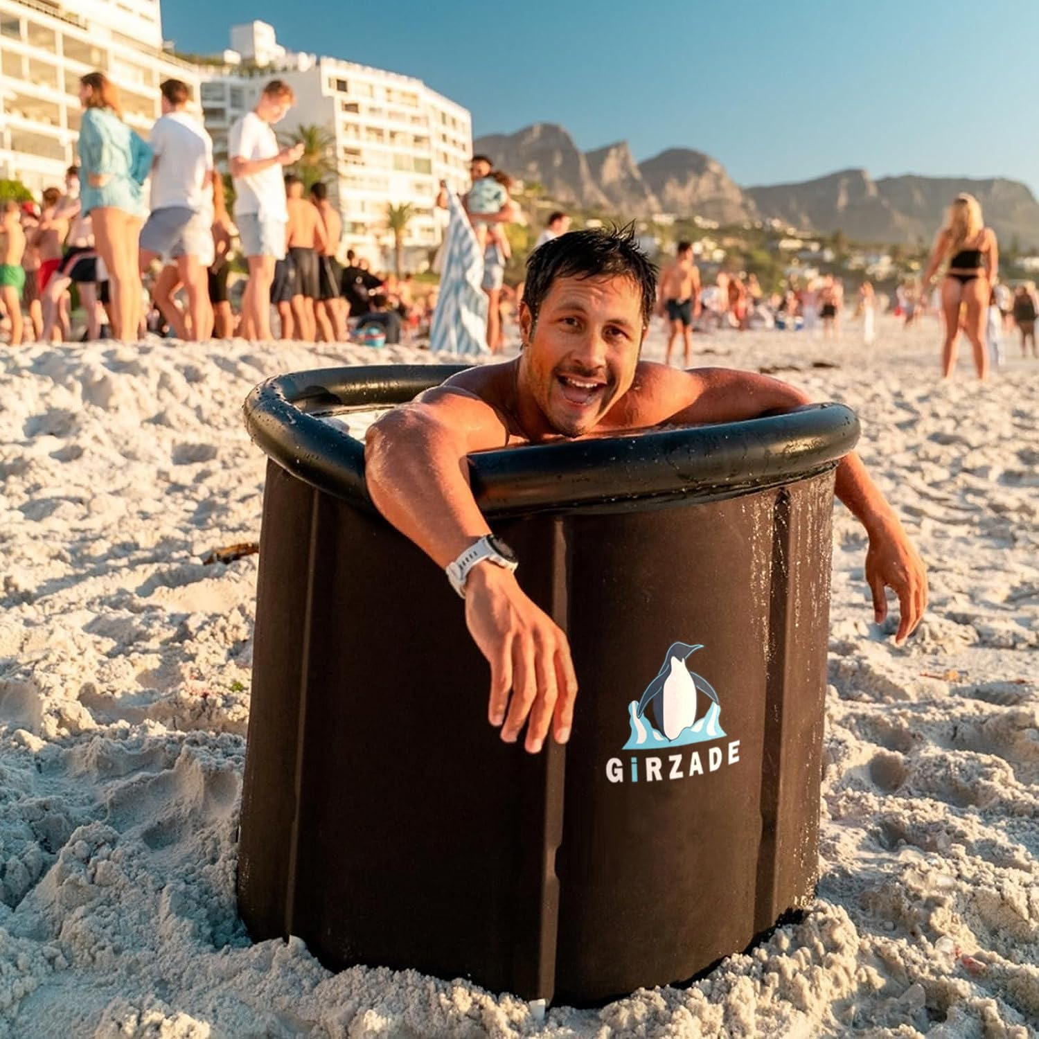 Ice Bath Tub : 376L Multi-Tiered Portable Cold Plunge Tub with Thermometer & Dust Cover for Recovery - Adult Spa and Soaking & Hot Saunas,Easy Install