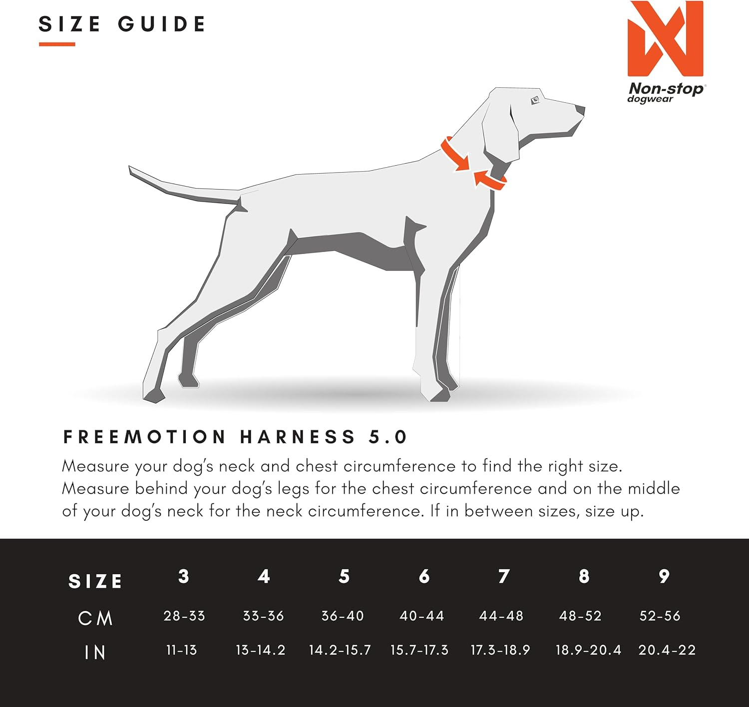 Non-Stop Dogwear Freemotion Harness 5.0 Dog Pulling Harness for Sports like Running, Biking and Skiing with Dogs, Professional Adjustable Dog Harness, Orange/Black, Size 4 image number 2