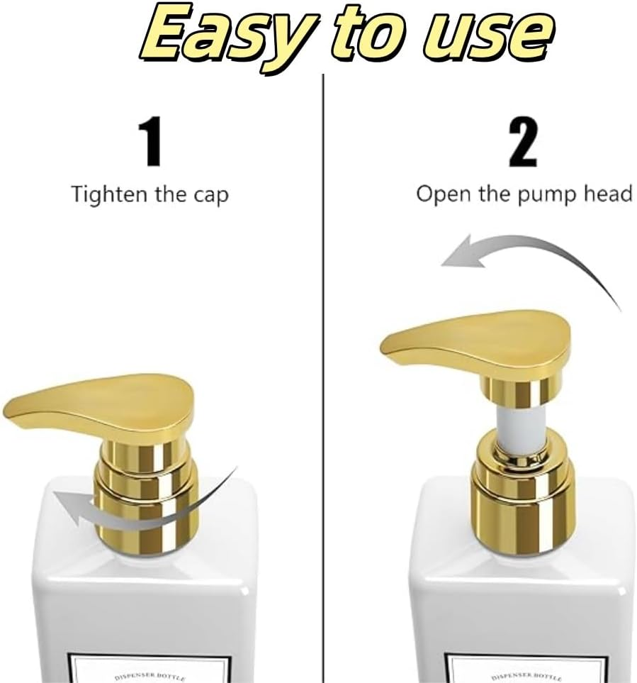 White Shampoo and Conditioner Dispenser, 500Ml Set of 3 Empty White Shower Bottles with Pump, Shampoo Bottles for Bathroom, Kitchen, Solon image number 2