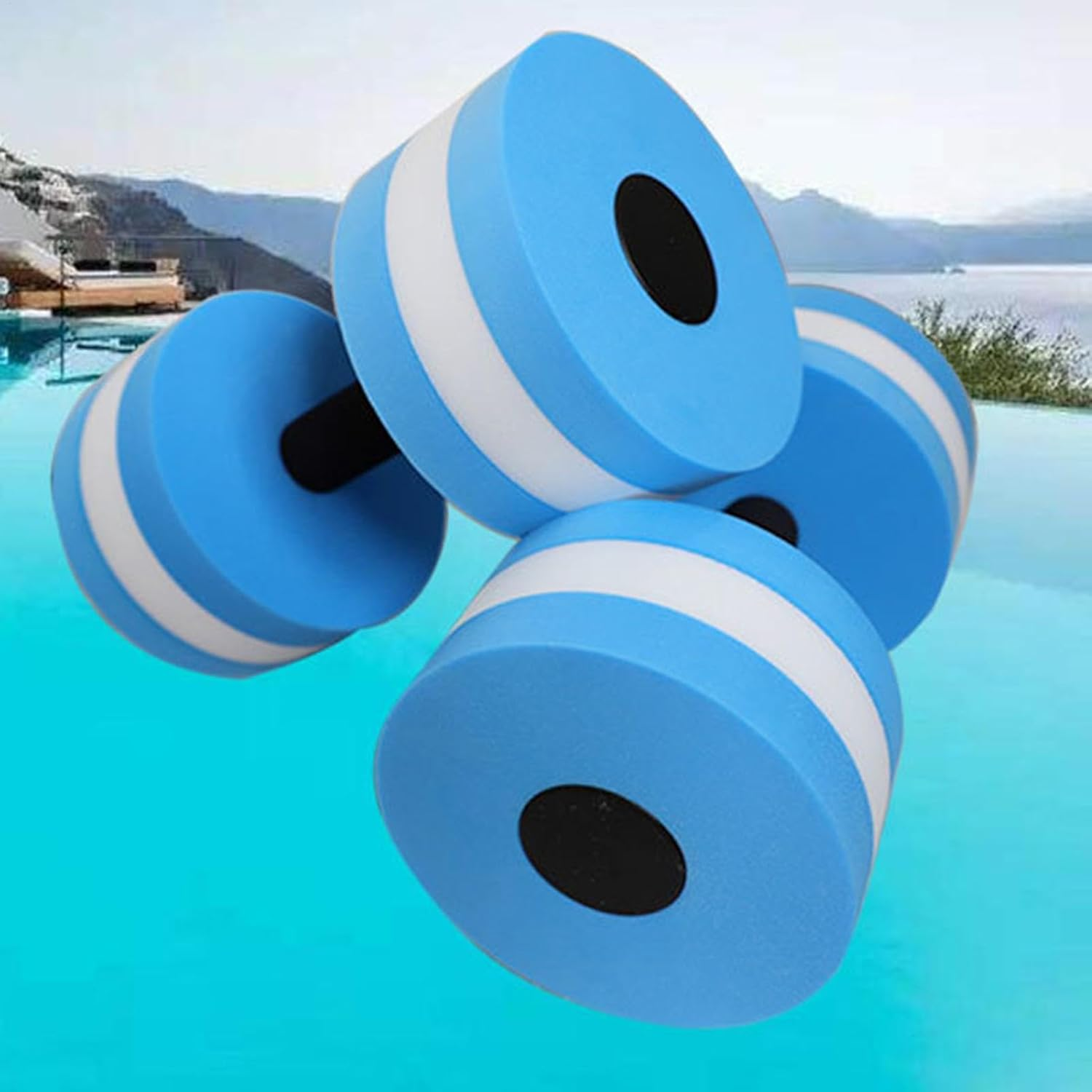 Water Aerobics Weights - Water Exercise Set, Water Dumbbells EVA Foam Floating Water Weights | Exercise Dumbbells Aqua Dumbbells Multifunctional Lightweight Portable for Workout Women, Men, Boys image number 3