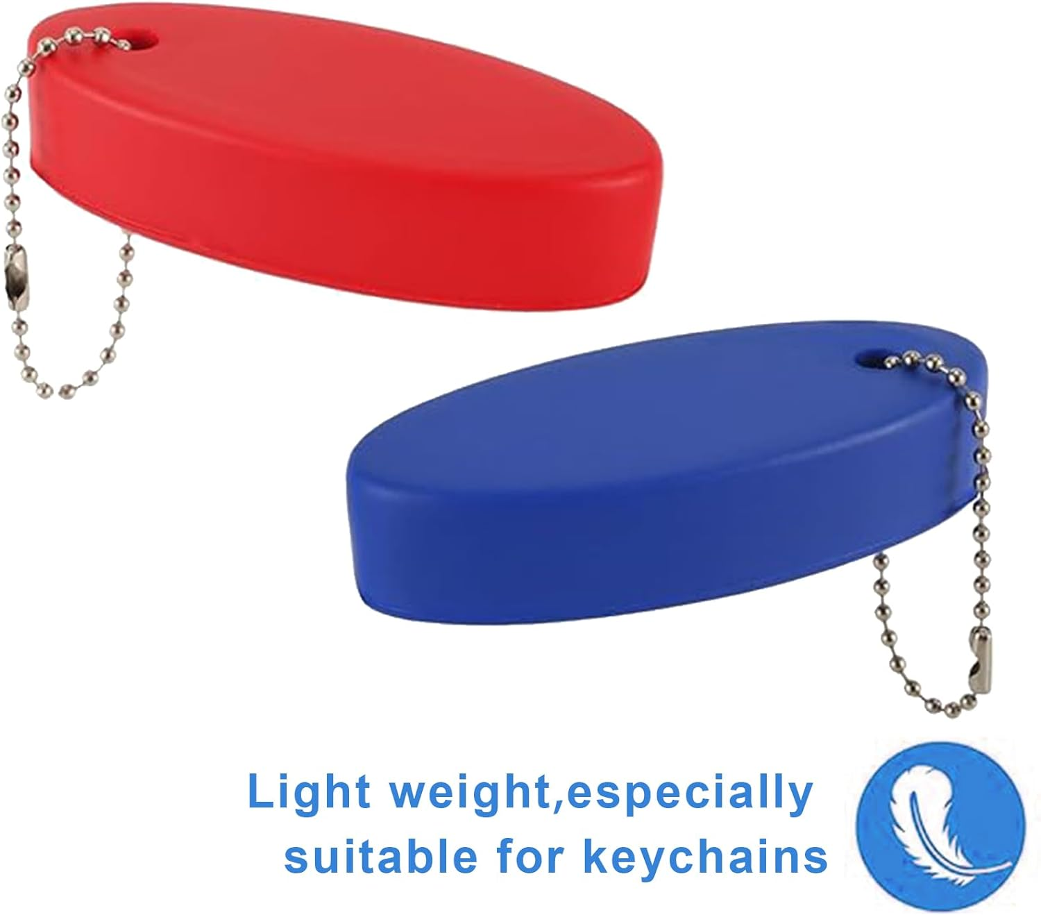 4Pcs Boat Key Floating Keychain,Pu Bright Color Oval Floating Key,Bright Color Oval Float Key Rings Pendant for Boating,Fishing, Surfing, Sailing,Kayak and Outdoor Water Sport (4 Colors) image number 5