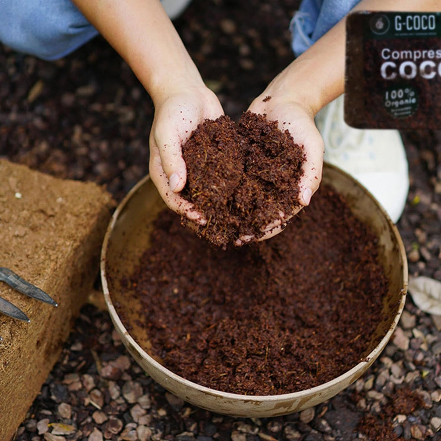 Organic Coco Coir - Organic Coco Coir Chips with Low EC and PH Balance | High Expansion Plant Soil, Natural Coconuts Fiber, Gardening Supplies for Flowers Vegetable image number 1
