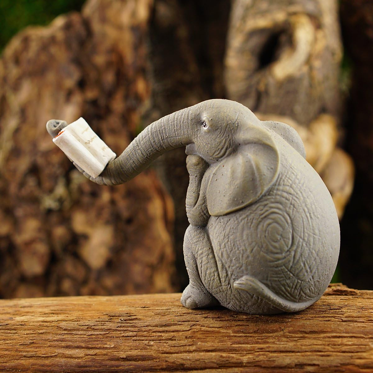 Top Collection Miniature Garden Elephant Reading Book