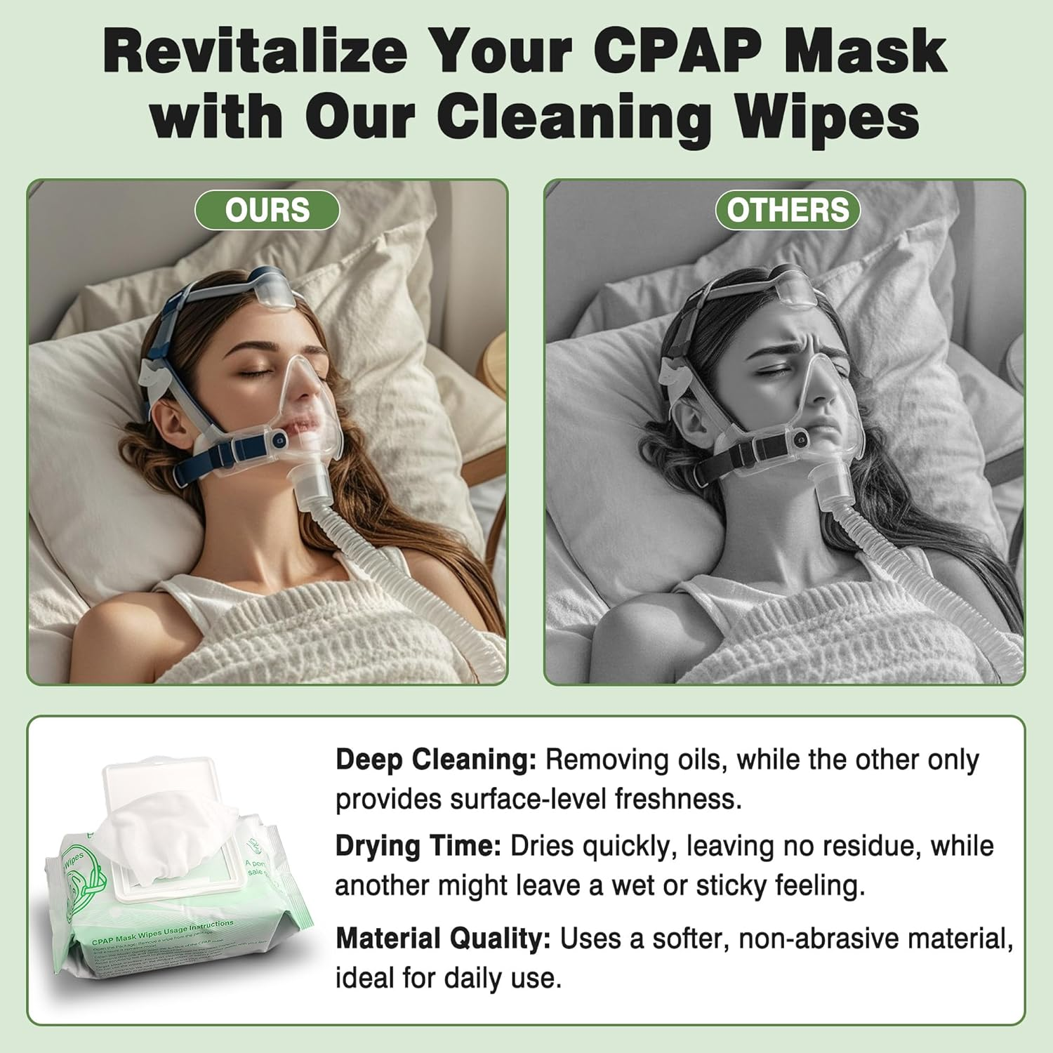 160 Count Unscented CPAP Mask Wipes for CPAP Supplies, Masks, Machine & Accessories Extra Large & Moist Cleaning Wipes for Cleaner, Travel, Nose Masks, Liners, Cushions, Hose Cleaner, Full Face image number 5