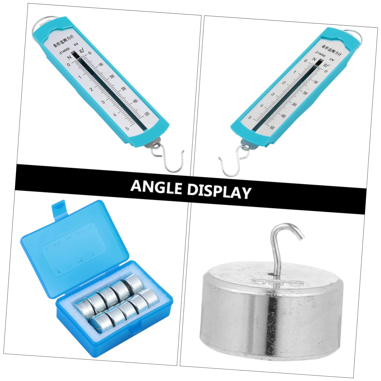 FELTECHELECTR Spring Dynamometer Kit 11Pcs Hook Codes Bar Plastic Materials Mechanics Experiment Tool for Boys and Girls image number 3