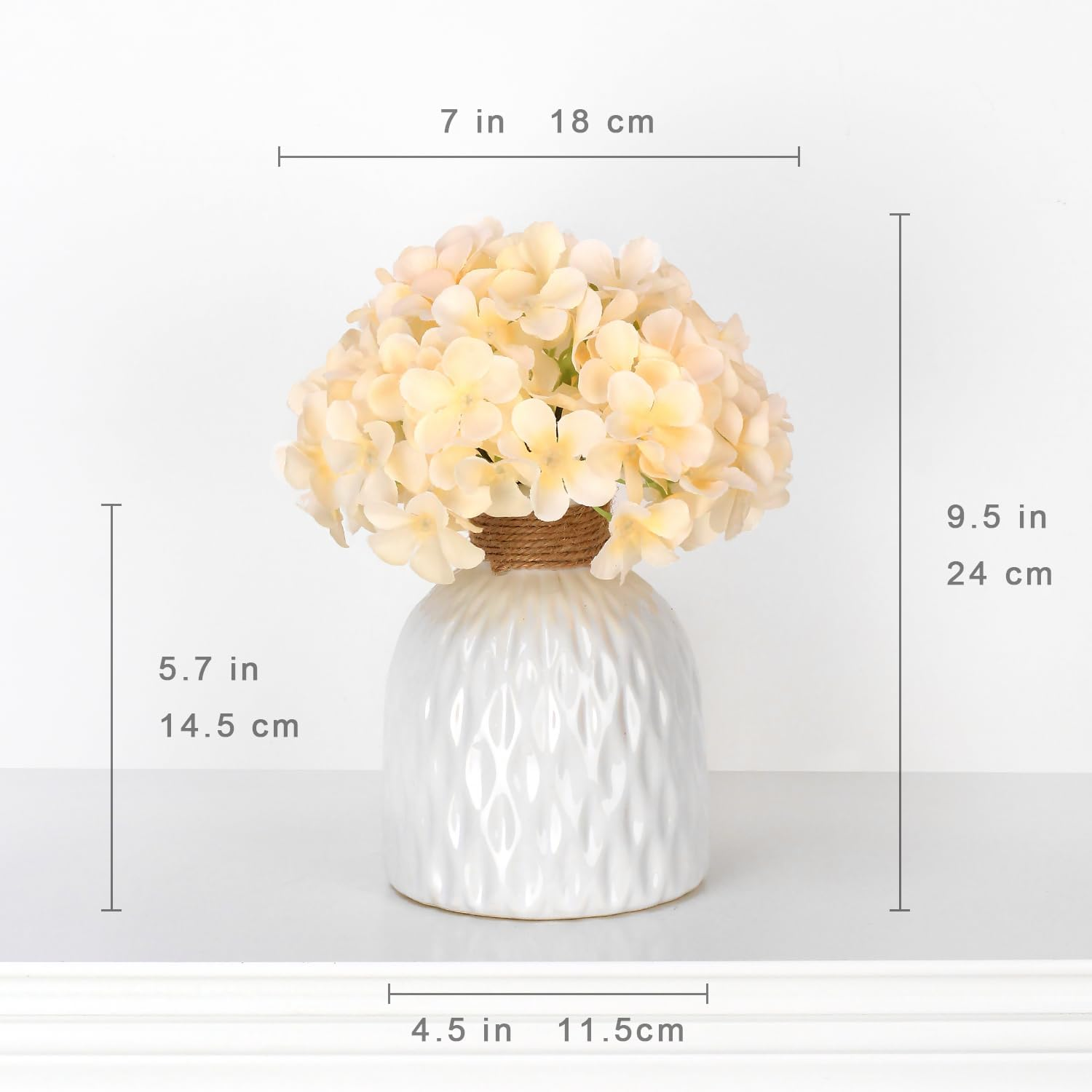 Artificial Fall Floral Arrangement with Orange Leaves and Red Roses in White Ceramic Vase, Autumn Home Decor (Orange Leaves + Ceramic Vase)