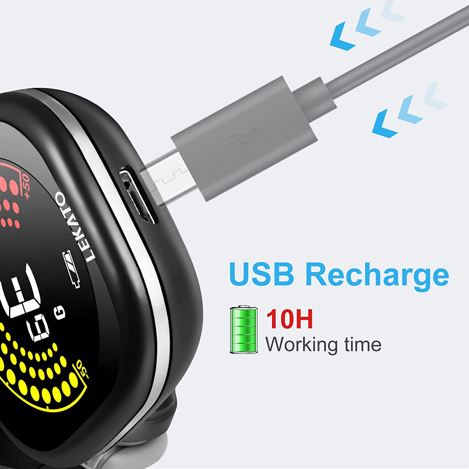 LEKATO Rechargeable Guitar Tuner Clip on Tuner for All Instruments - Guitar, Violin, Ukulele & Chromatic Tuning Modes, Fast & Accurate, Easy to Read Color Display, Professional and Beginner image number 1