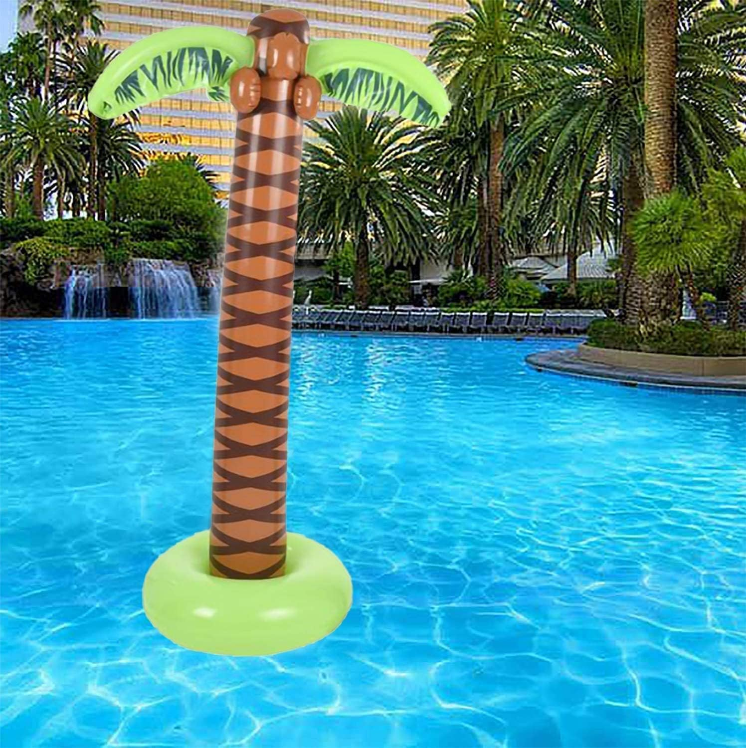 The Dreidel Company Inflatable Palm Tree Luau Decorations, Large 5.5 Ft, Tiki Pool Parties, Beach Party, Birthday Event, Outdoor Swimming, 66" Inches/5.5' Feet Tall, (2-Pack) image number 4