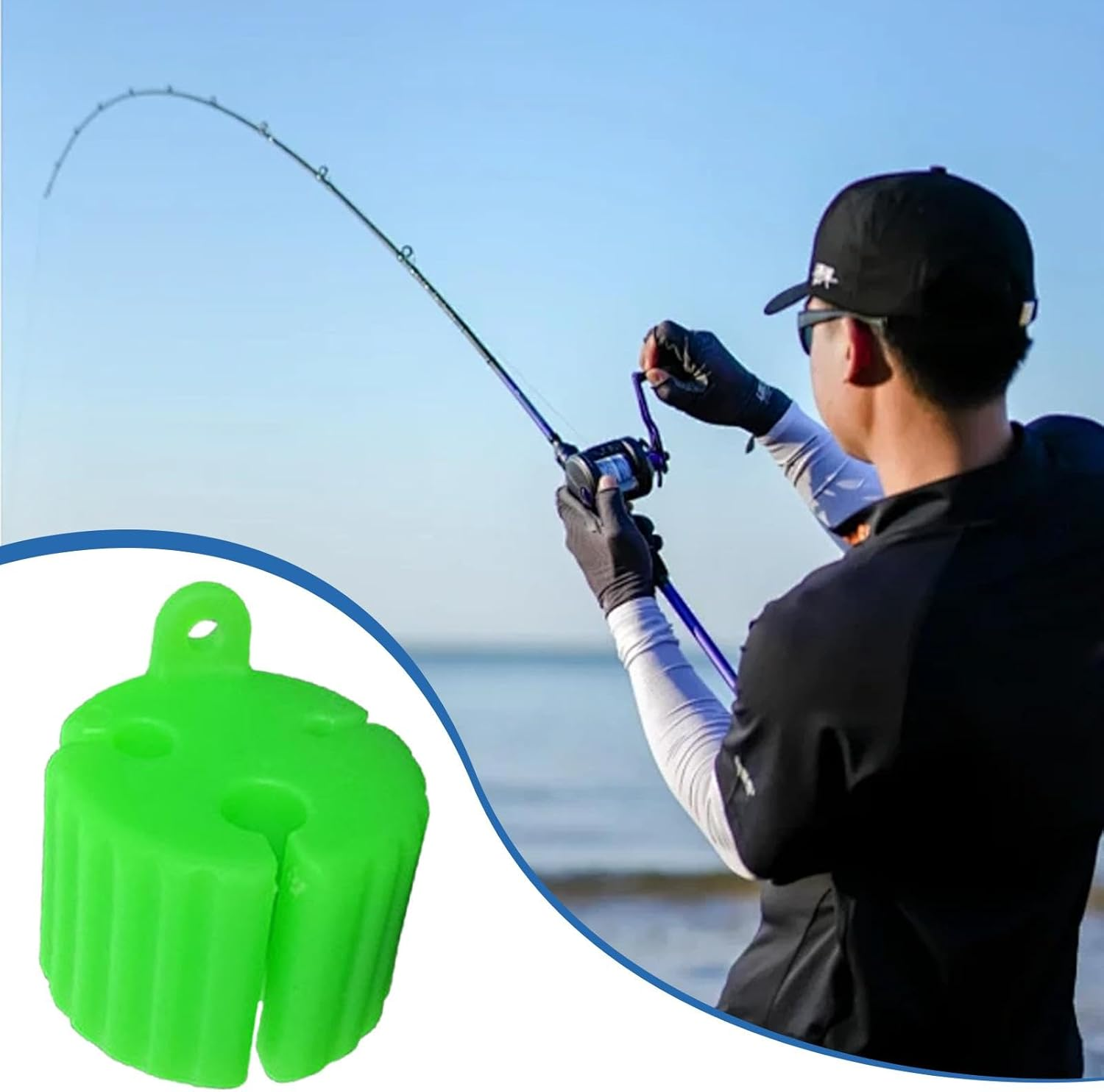 Fishing Rod with Fixed Ball, Portable Fishing Rod with Fixed Ball - TPE Fishing Rod Clip, Multifunctional, Reusable, Wear-Resistant Attachment Rod Cover for Fishing Rods of Various - Pink image number 6