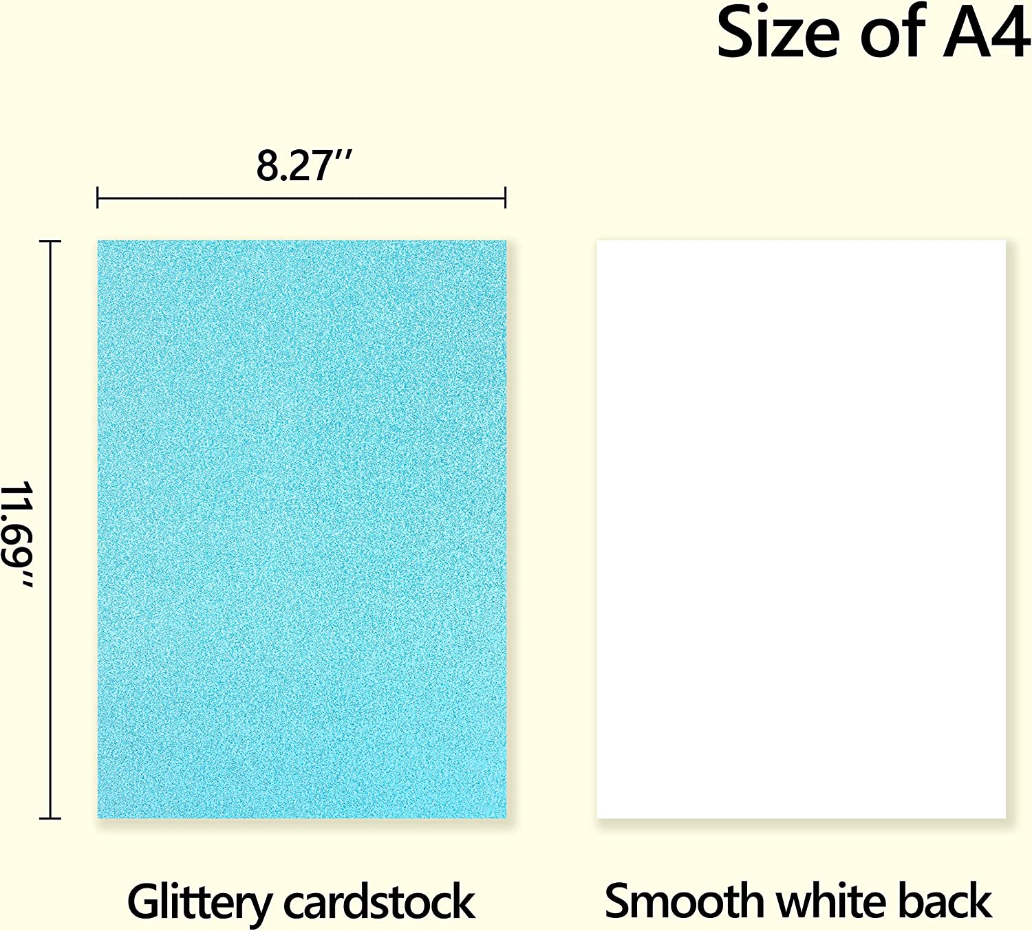 Simetufy Glitter Cardstock Paper, 24 Sheets 12 Colors, Premium Sparkly Paper for Cricut & DIY Projects, A4 Size image number 2