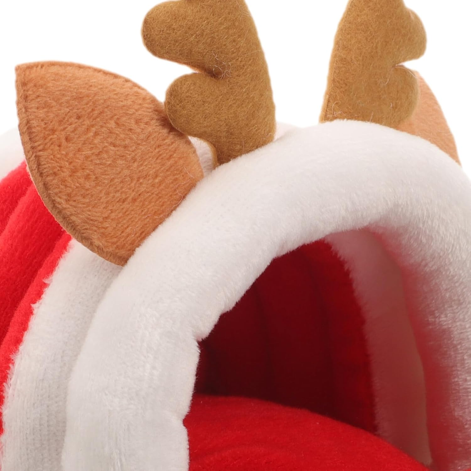 PRETYZOOM Christmas Guinea Pig House Cute Xmas Elk Shaped Hamster Hideout Winter Warm Chinchilla Bed Sleeping Cave for Small Pets Size S image number 4