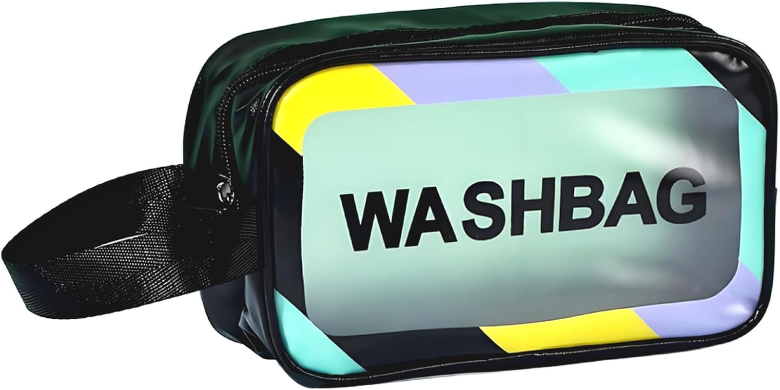 Waytiffer Travel Toiletry Bag for Women and Men（22 X 13.5 X 7Cm）, Translucent Waterproof Toiletry Travel Bag with Handle, Small Makeup Organizer, Cosmetic Bathroom Bag for Travel, Gym Shower (White)