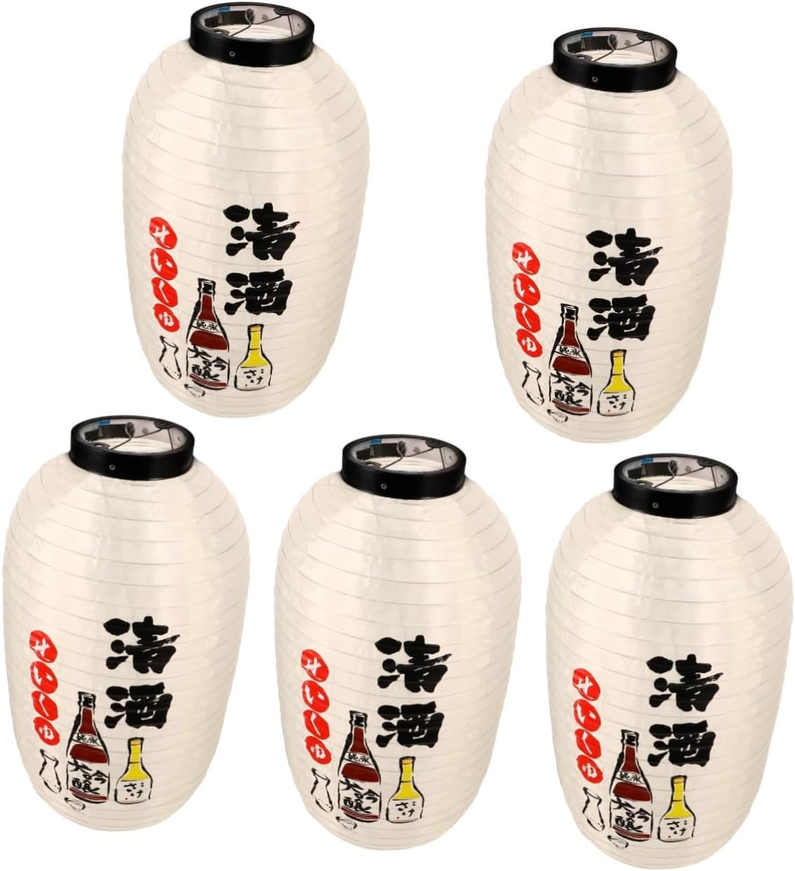 5Pcs Japanese Lantern Silk Lantern Japanese Hanging Lantern Japanese Party Decoration Restaurant Lantern Traditional Lanterns Japanese Bar Lantern image number 4