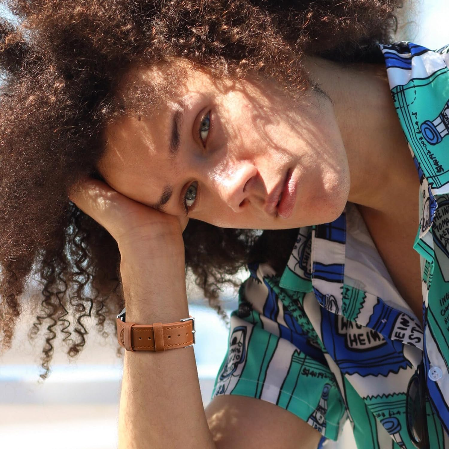 Leather Bands for Garmin Vivoactive 5 / Vivoactive 3 Watch Band, Garmin Venu 2 plus Bands/Venu Sq/Venu Band Women Men, 20.5Mm Soft Leather Bands Replacement Straps for Garmin Vivoactive 5/Forerunner 645 / 245 Music Smart Watch image number 3