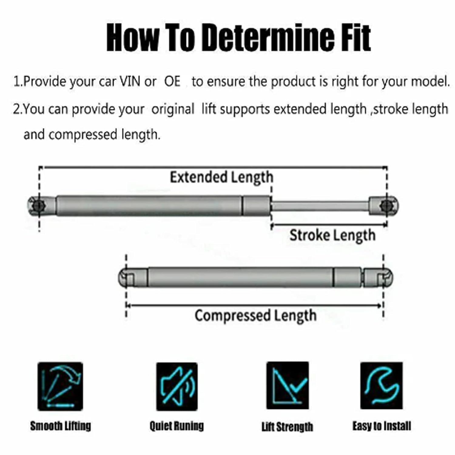 2 Tailgate Boot Gas Struts Fit for Suzuki Alto GF 2009-2013 GL GLX 5Dr Hatchback Rear Hatch Door Trunk Lid Liftgate Lift Support Shock Springs