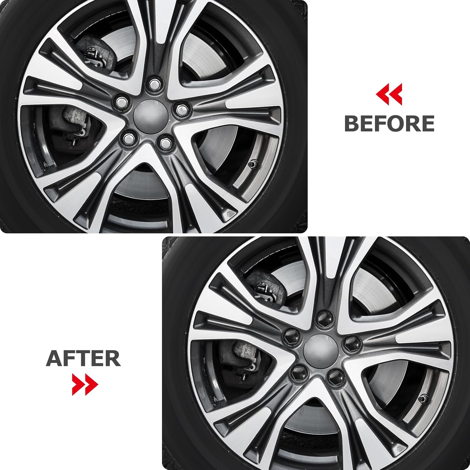 Carehabi 24 Pieces Wheel Nut Caps 17Mm Wheel Bolt Nut Cap Covers Hexagonal Tyre Nut Covers with Removal Tool Kit for Cars (Matte Black) image number 2