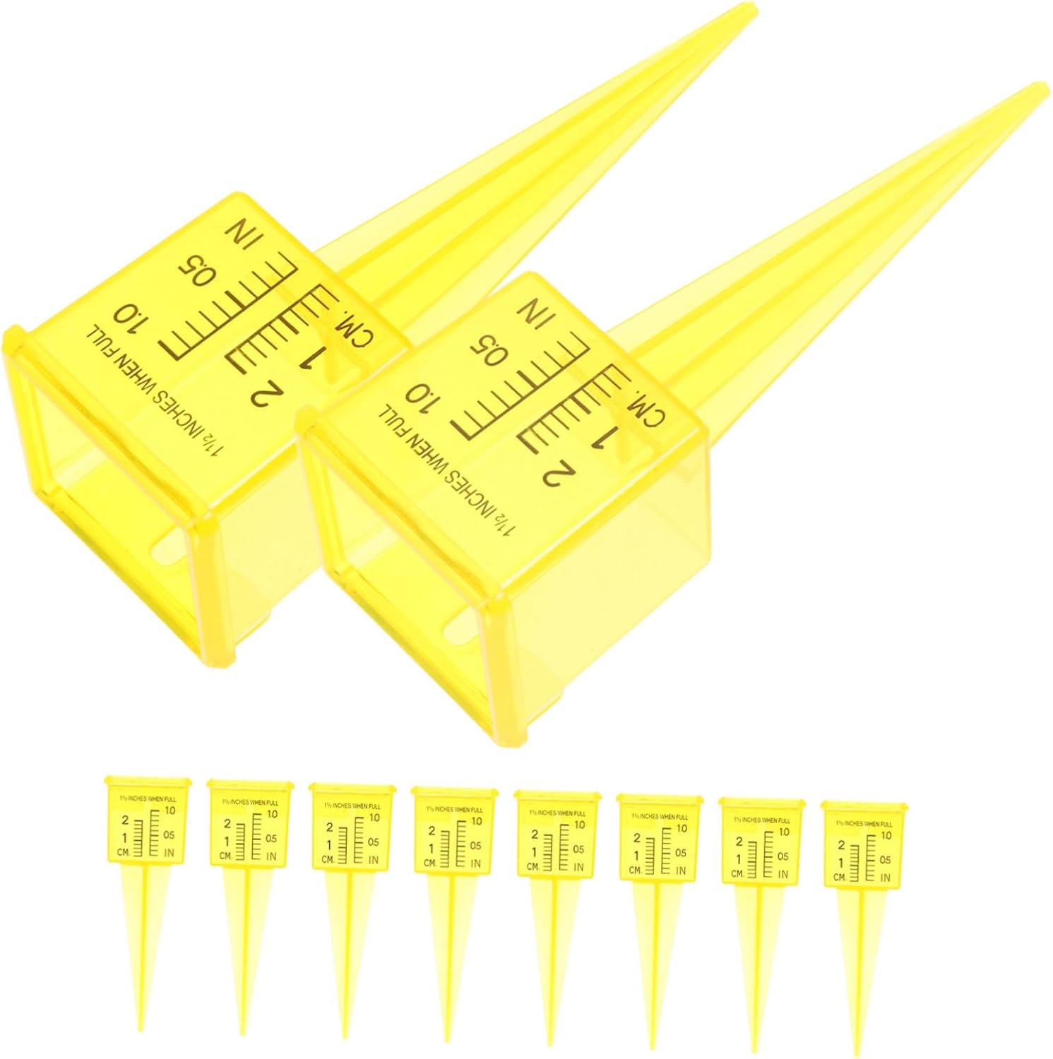 20Pcs Outdoor Rain Gauge for Garden Lawn with Wide Mouth Easy-Read Sprinkler Water Measuring Tool Dual Scale Quick Connect Design Portable and Reusable for Accurate Precipitation