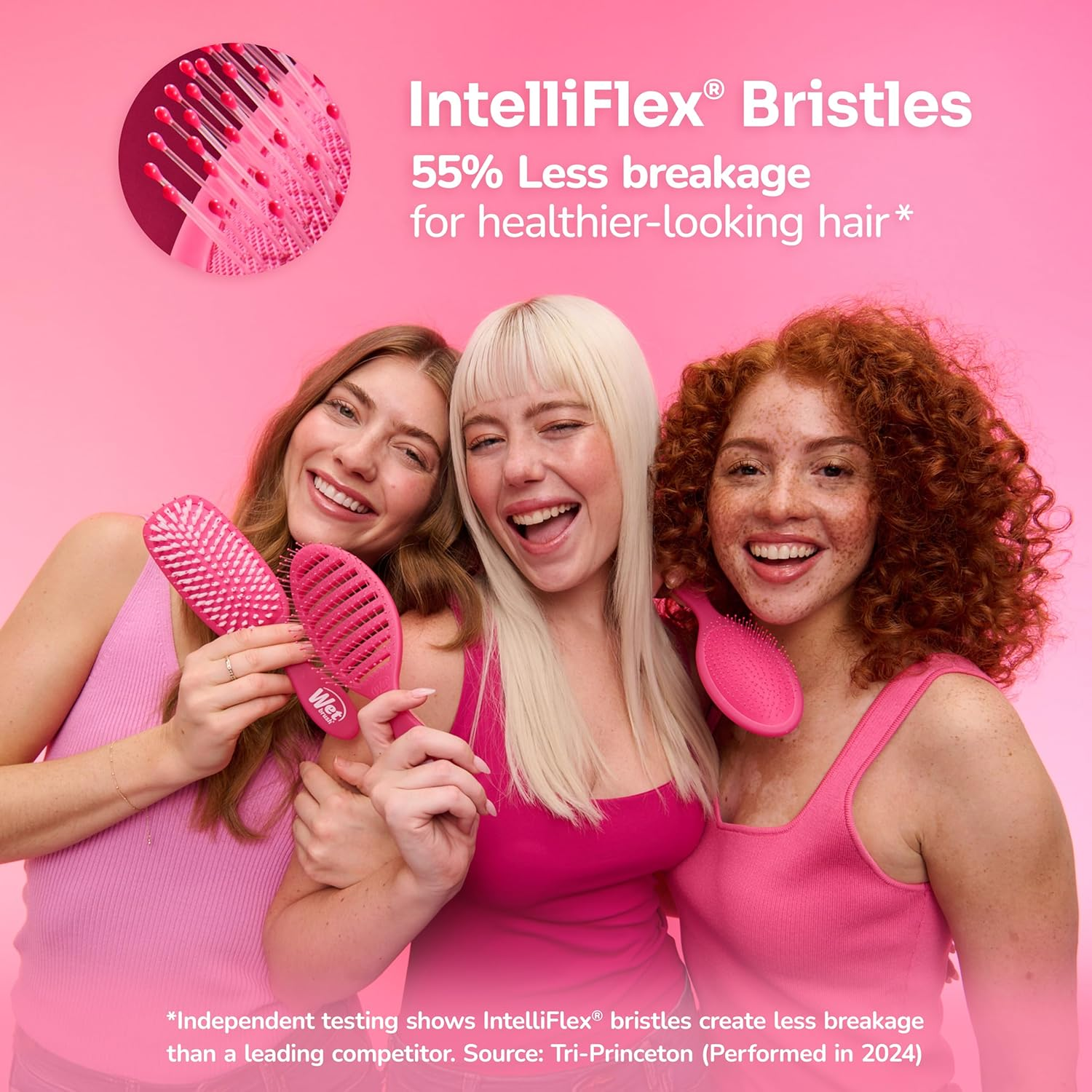 Wet Brush Original Detangler Hair Brush, Green (Serene Daydream) - Ultra-Soft Intelliflex Bristles - Detangling Brush Glides through Tangles for All Hair Types (Wet Dry & Damaged Hair) - Women & Men image number 6