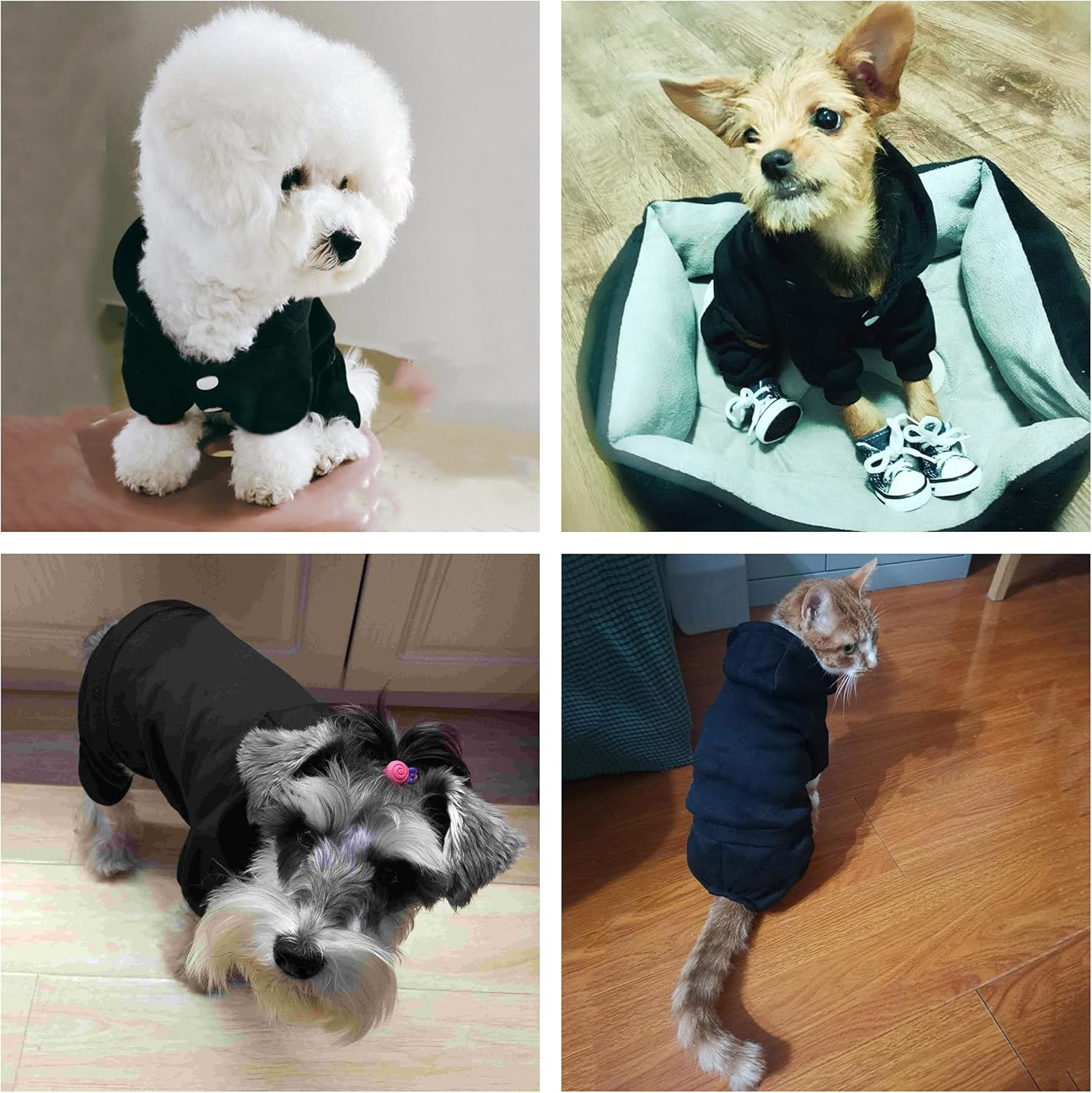 Dog Clothes, Dog Costume, Dog Hoodie, Dog Winter Coat, Dog Dress, Dog Coat, Dog Onesie, Dog Sweatshirt, ​​4 Legs Warm Pet Costume for Small Dogs Cats Boy or Girl, 1 Pack Pink M image number 2