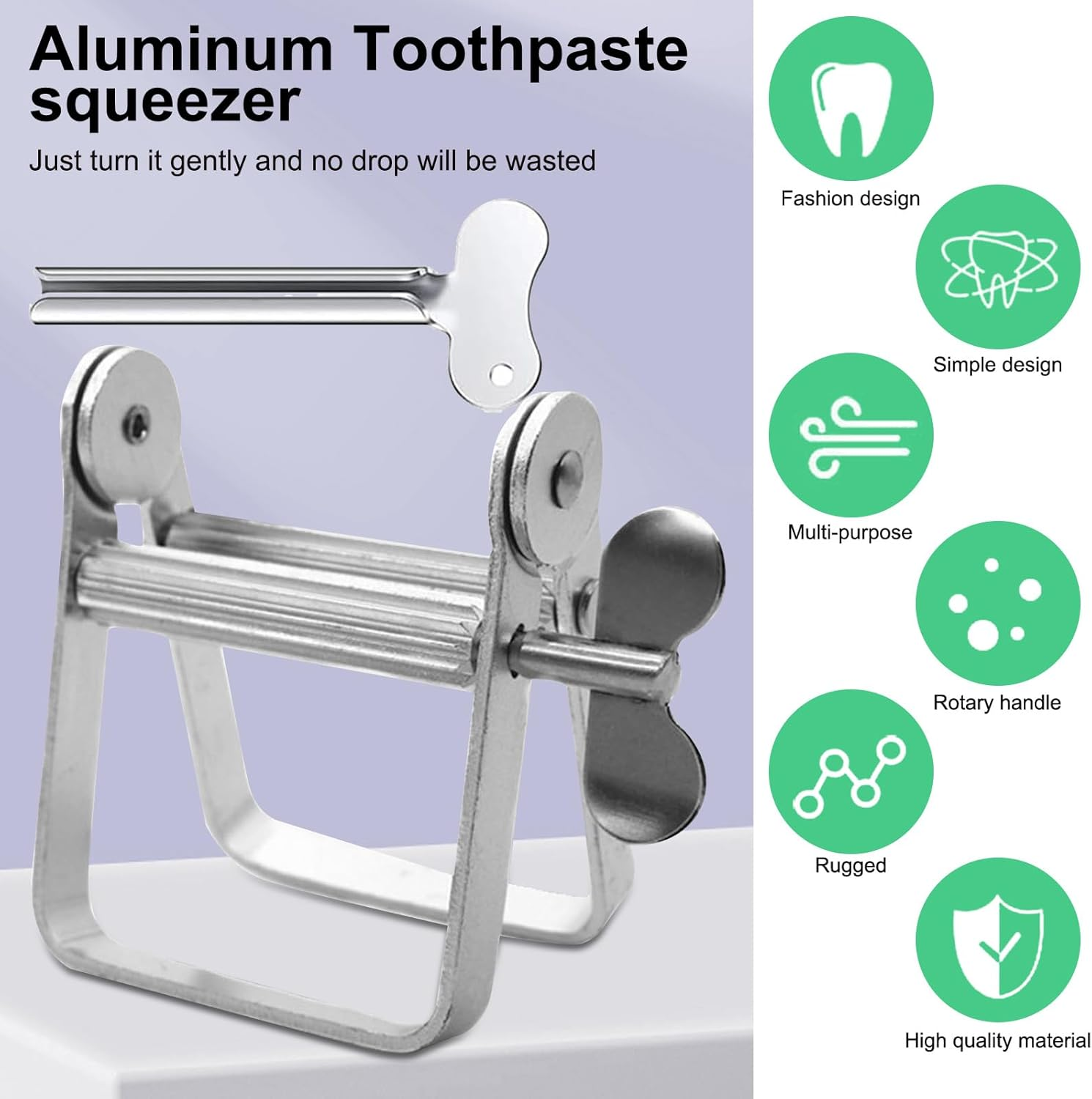 Toothpaste Squeezer Stainless Steel,Toothpaste Tube Squeezer Tool,Toothpaste Roller Tube Wringer for Cosmetic and Hair Dye,Key Roller Tube Creams Paint Squeezer,Squeezer for Home image number 3