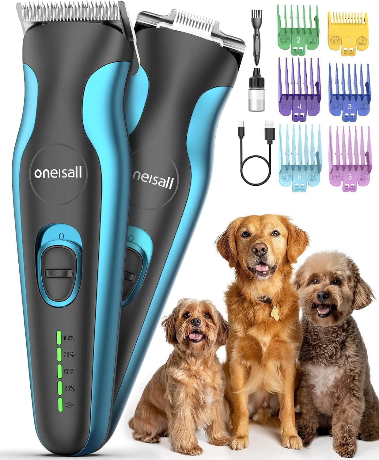 Oneisall Quiet Dog Clipper & Paw Trimmer 2 in 1 Set, Professional Clippers for Dog/Cat for Long Hair Matted Fur, Powerful Pet Hair Trimmer for Many Pets image number 6