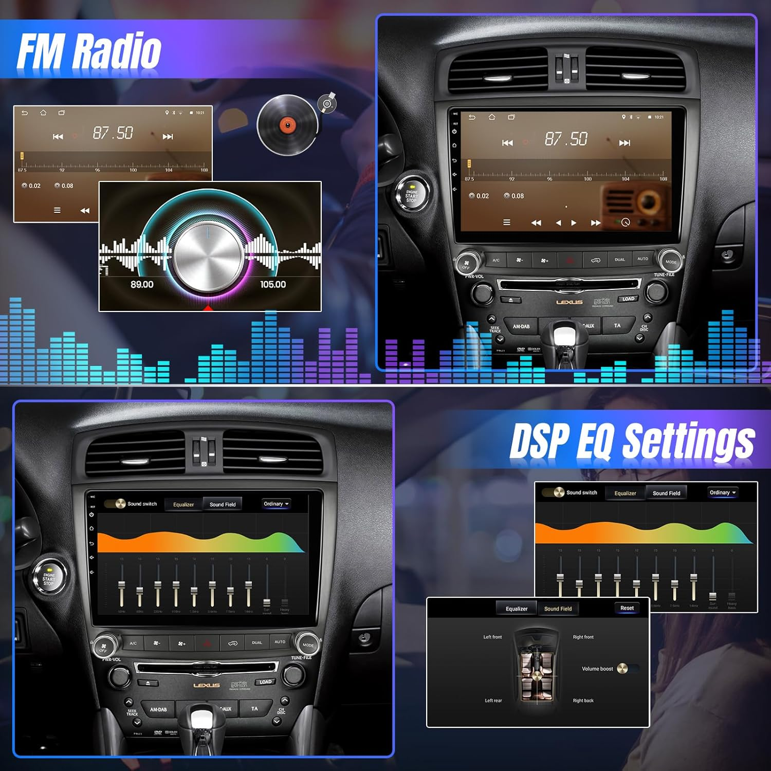 Leadfan Android Car Radio for Lexus IS250 IS300 IS350 2006-2012 Stereo with Wireless Carplay Android Auto, 10.1 Inch Touch Screen for Lexus Stereo in Dash GPS Navi Bluetooth FM Wifi SWC (2+32G) image number 4