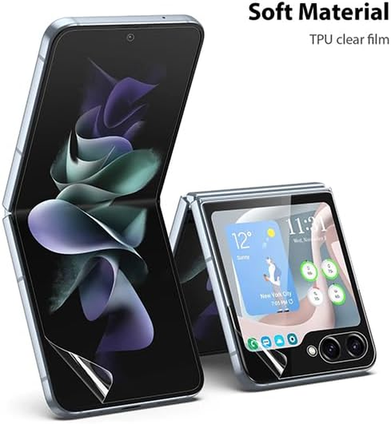 ZUSLAB Screen Protector for Galaxy Z Flip 5 Screen Protector Premium Quality Edge to Edge High Definition Flexible TPU Film for Samsung (2023) (Full Set) image number 2