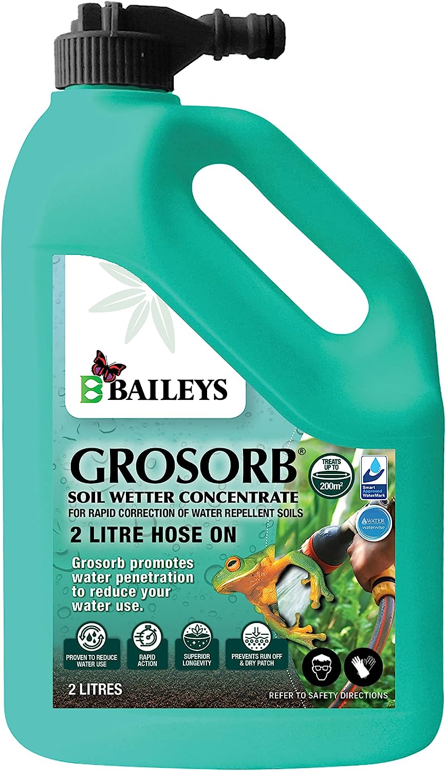 Wetting Agent - Grosorb 2L Liquid RTU, Fast Acting and Long Lasting, Superior Performance and Results, Covers 200Sqm