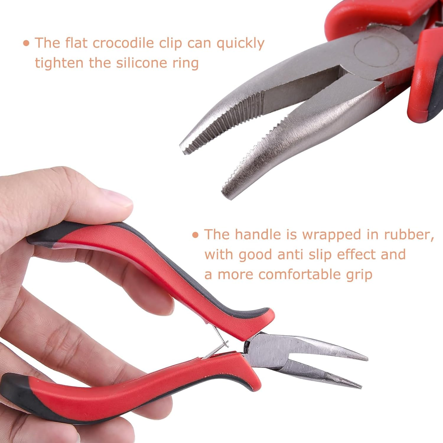 DHWEKU Micro Ring Needle Pliers, Hair Extension Pliers for Micro Nano Ring Opener and Removal Hair Pliers image number 3