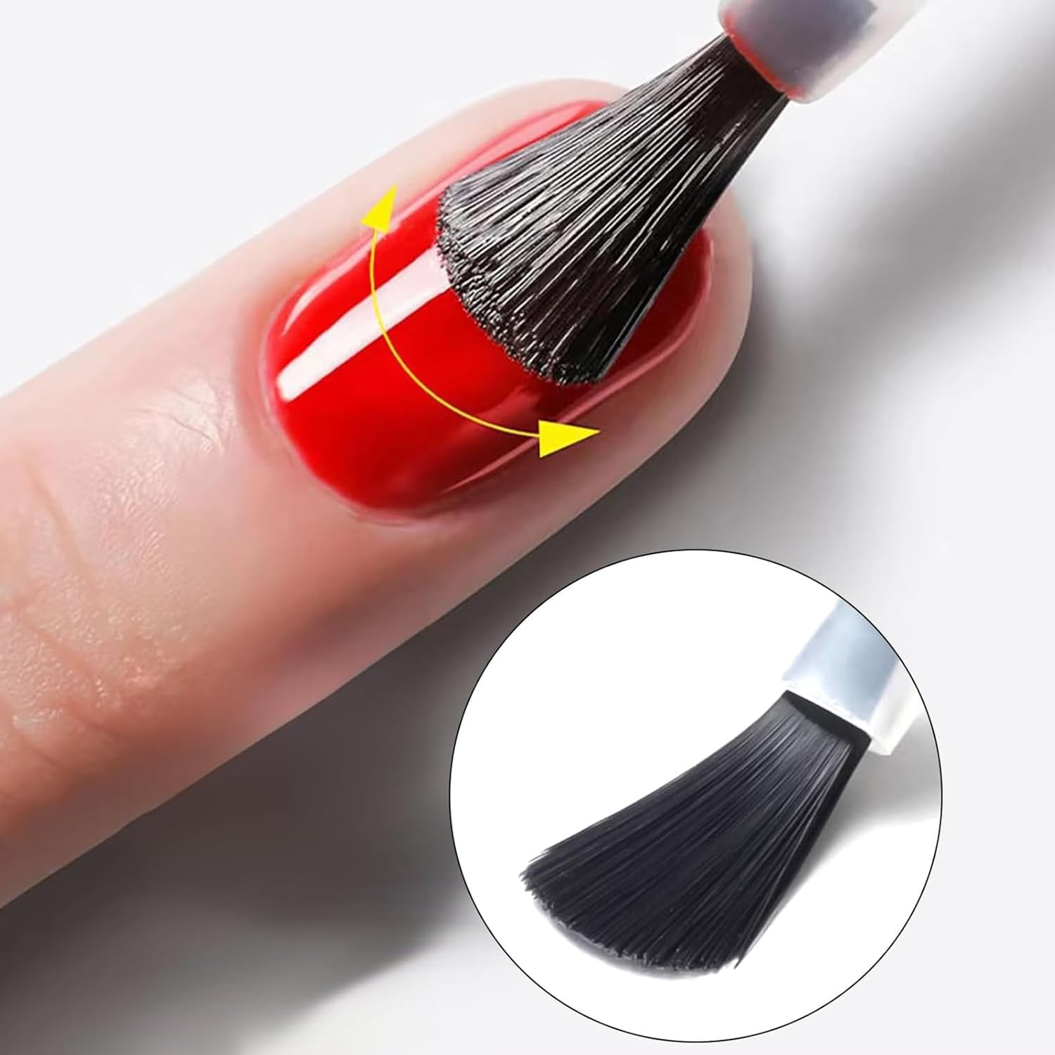 Tavvke 66 Piece Nail Polish Replacement Brushes, with Caps and Storage Box, Soft Bristle Dipping Powder & Gel Liquid Brush Heads for Salon image number 1