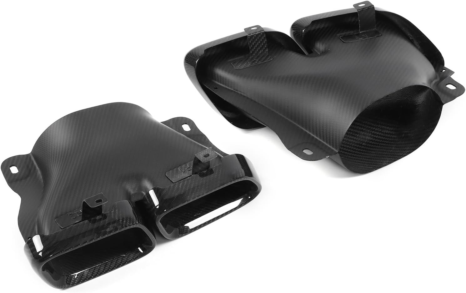 Exhaust Tips, Quad End Pipes Pair Compatible with a B C E S G AMG, Dual Outlet Muffler Tailpipe Refit Trim image number 1