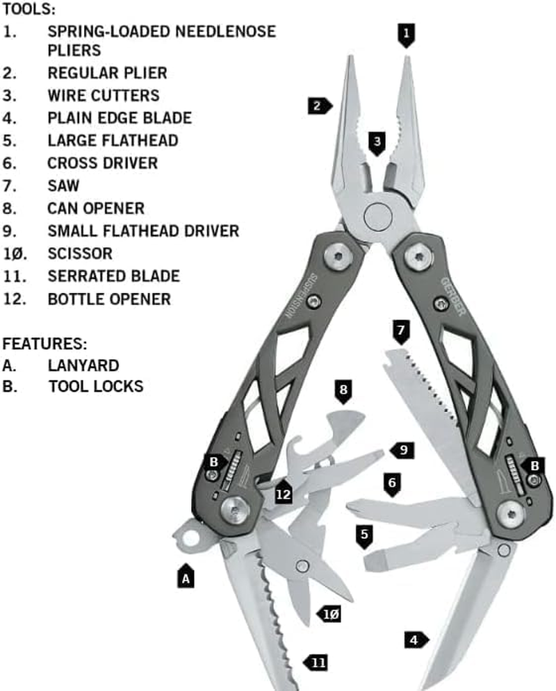Gerber Suspension Multi-Plier [22-01471],Titanium,Medium image number 3