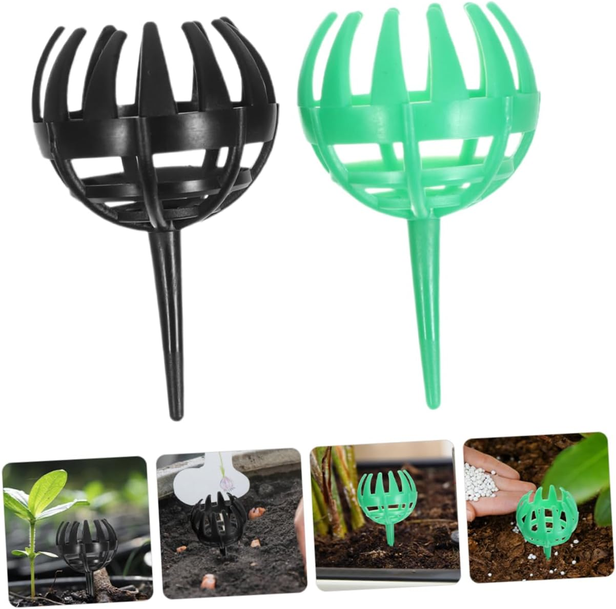 SEWOART 10Pcs Bonsai Fertiliser Basket Lids Slow Release Fertiliser Baskets for Plants Plastic Fertilizer Holder Garden Supply image number 2