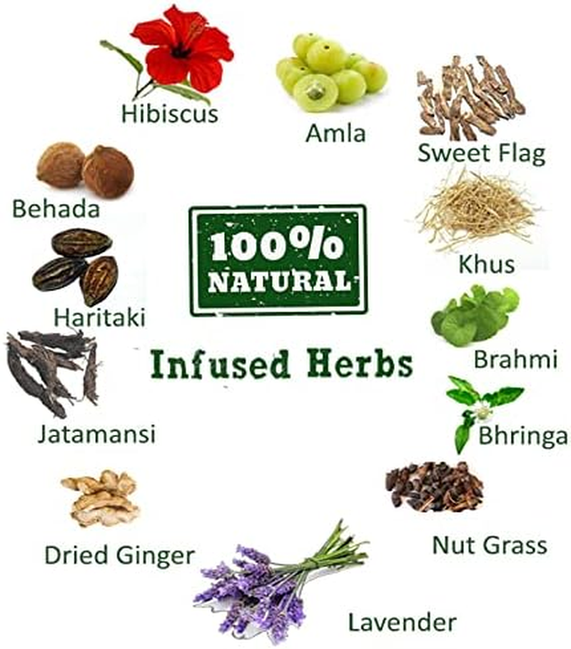 HERB-O-VILLE Ayurvedic Hair Revitalizing Serum | for Severe Hair Fall | with Bhringa + Brahmi + Himalayan Spikenard + Hibiscus Leaves | 11 anti Hair Fall Herbs Infused with Lavender | image number 3