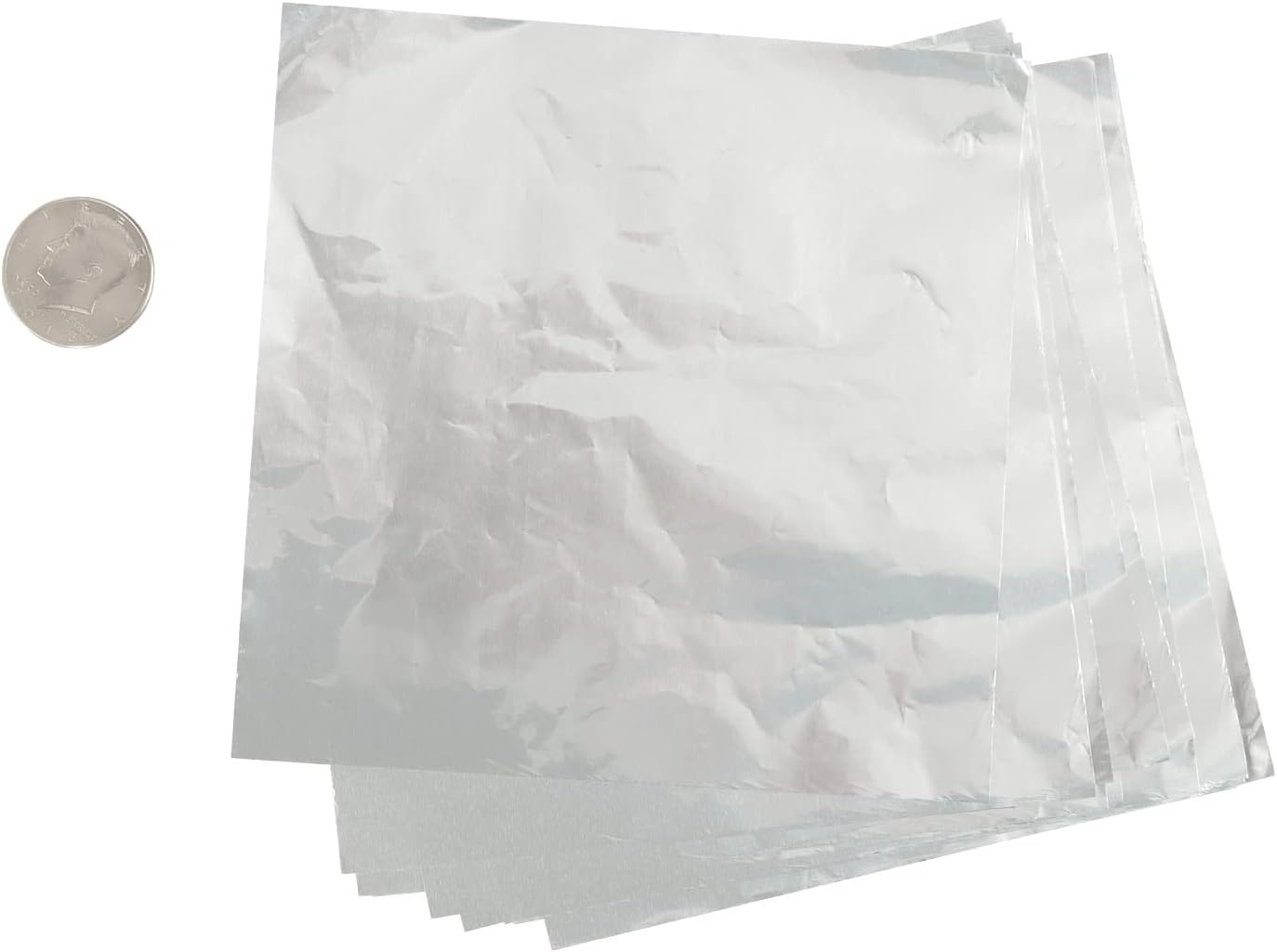Wowagoga 6X6 Inches Aluminum Foils Paper Chocolate Candy Wrapping/Packing Sheets, Silver,Pack of 200