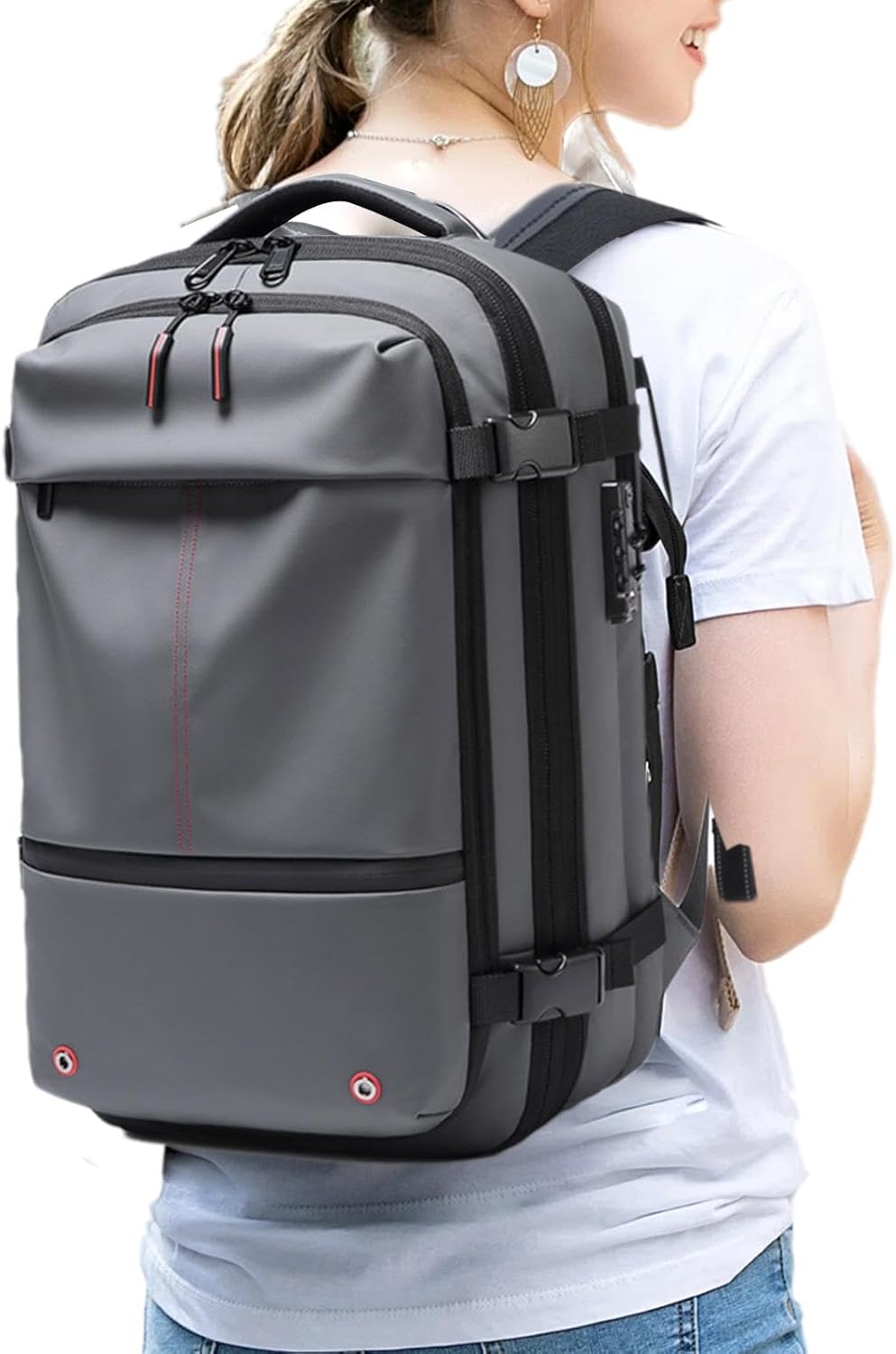 Gungtj Vacuum Travel Backpack,60L Expandable Airpack with Computer Compartment | Oxford Cloth Vacuum Packing, Waterproof, Dry Wet Separation for Business